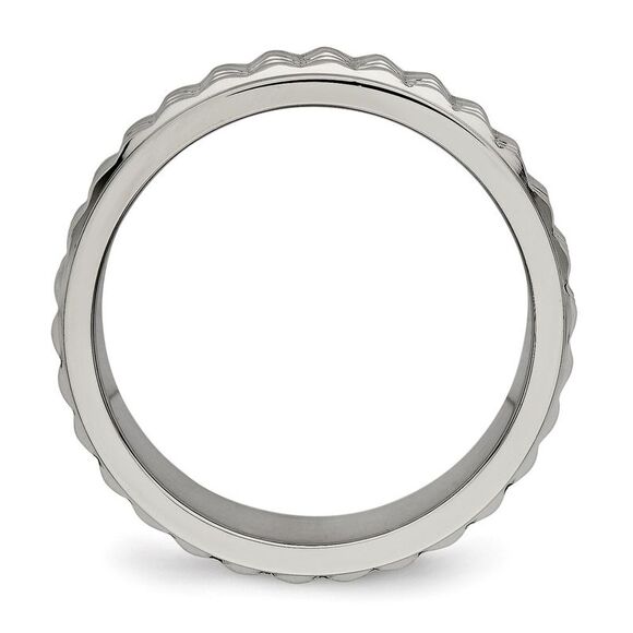Kazi Luxury Chisel Titanium Polished 8mm Studded Band